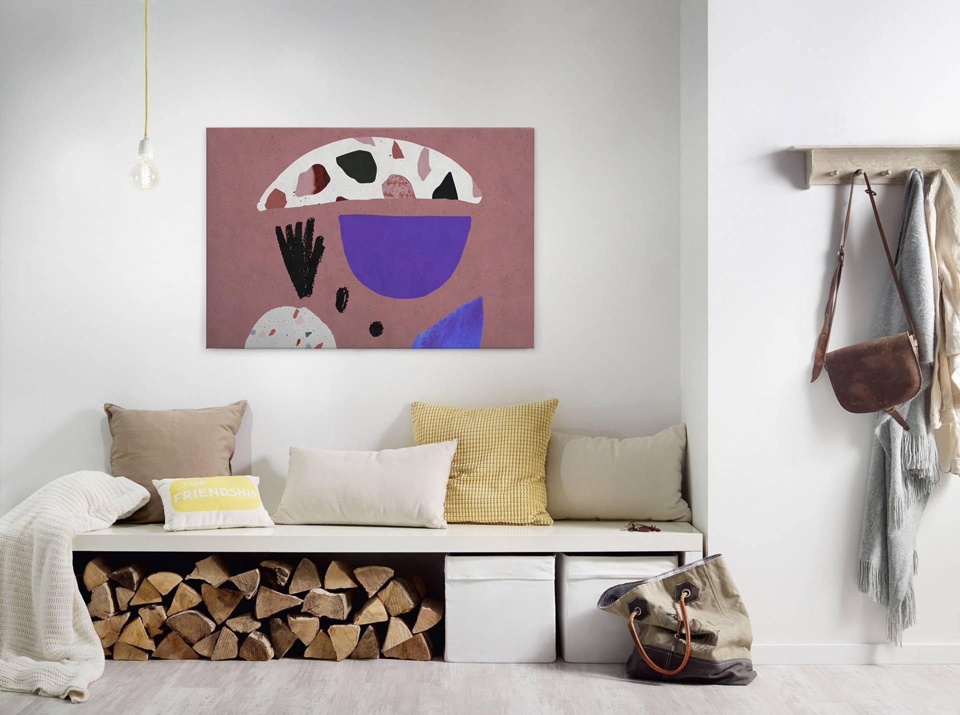 A.S. Création Leinwandbild "terrazzo 5" Abstrakt  Kunst 1 Stk. tlg. Keilrahmen Bild Abstrakt Bunt Rosa Leinwand-Bild Wohnzimmer modern von A.S. Création