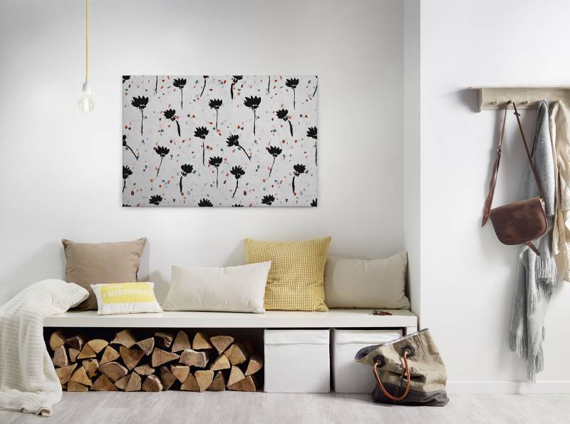 A.S. Création Leinwandbild "terrazzo" Blumen  Kunst 1 Stk. tlg. Keilrahmen Abstrakt Blumen Bunt Grau Leinwand-Bild Wohnzimmer modern von A.S. Création