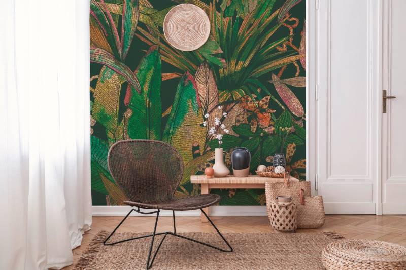A.S. Création Vliestapete "Dschungeltapete Dunkelgrün Gold Tropische Blätter" matt strukturiert von A.S. Création