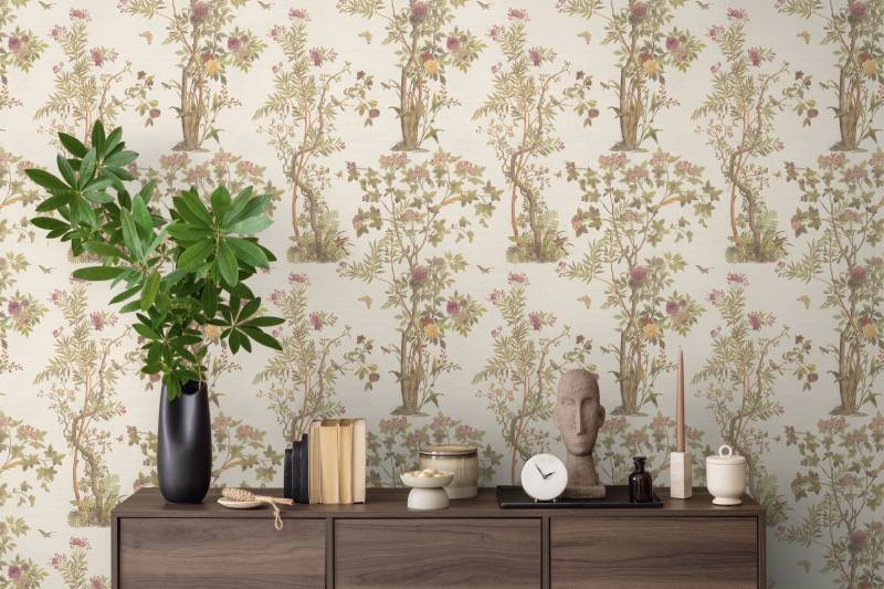 A.S. Création Vliestapete "Florale Mustertapete Schmetterlinge bunte Farben" botanisch strukturiert von A.S. Création