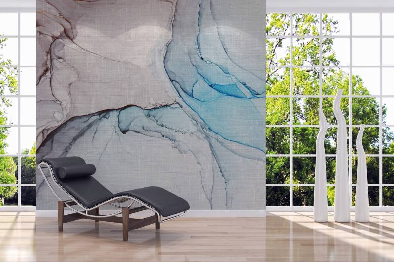 A.S. Création Vliestapete "Fototapete Aquarell Marmoroptik Blau Grau" matt strukturiert von A.S. Création