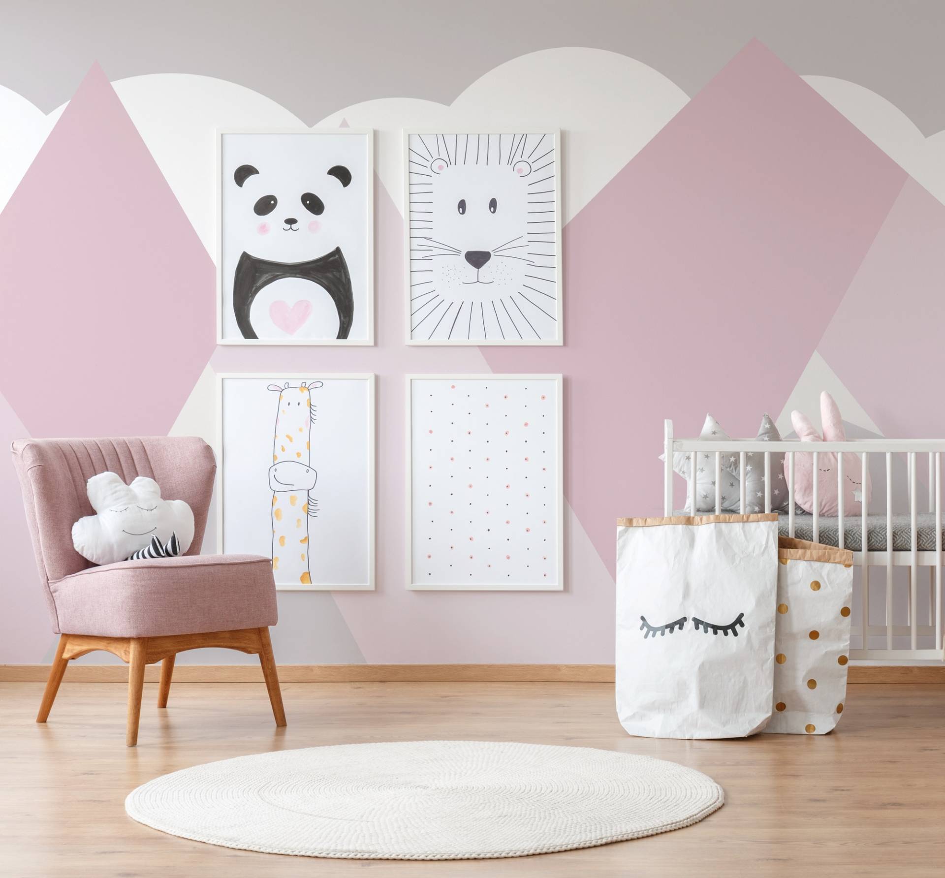 A.S. Création Vliestapete "Fototapete Berge Rosa Pastell Landschaftsmotiv" matt strukturiert von A.S. Création