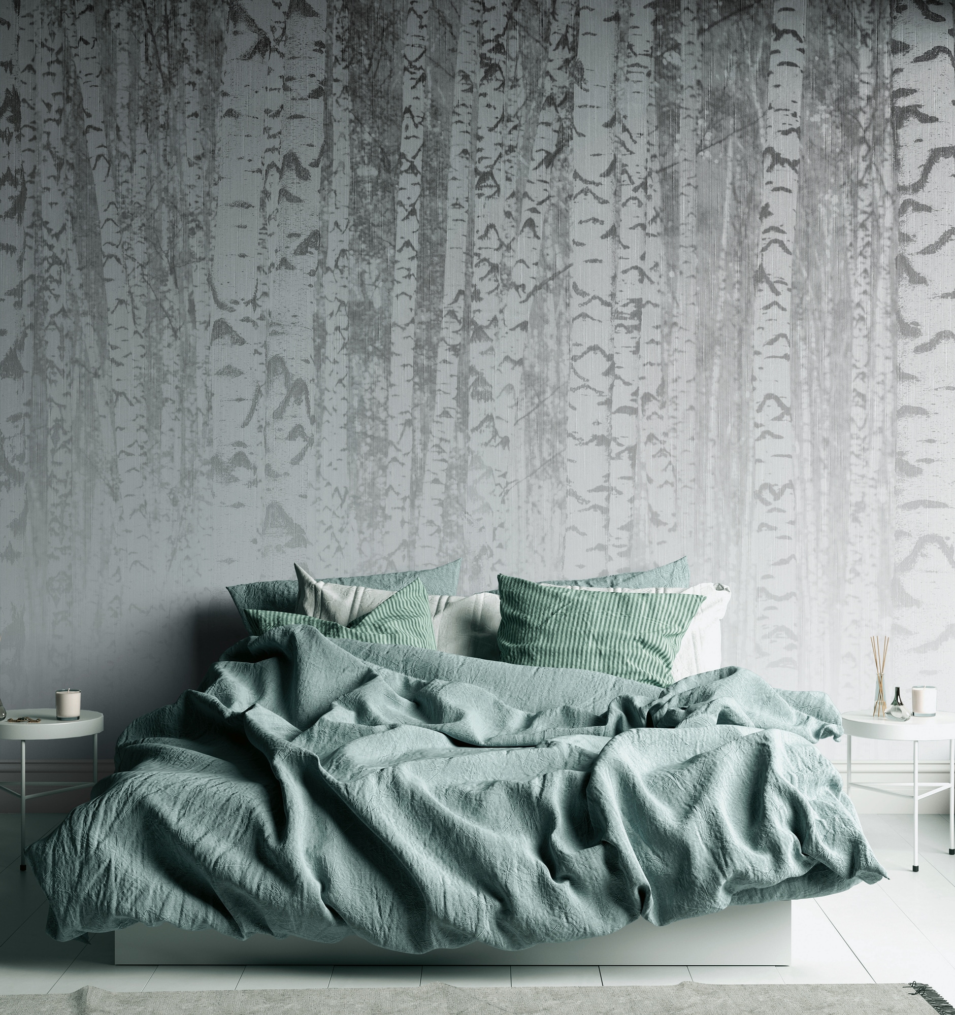 A.S. Création Vliestapete "Fototapete Birkenwald Schwarz Weiß Waldtapete" matt strukturiert von A.S. Création