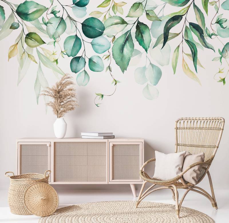 A.S. Création Vliestapete "Fototapete Blätter Aquarell Grün Weiß Botanisch" matt strukturiert von A.S. Création