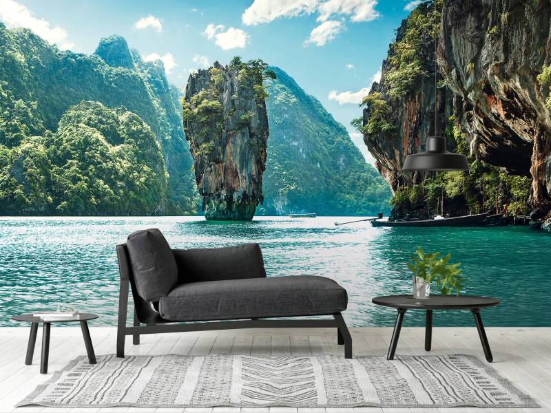 A.S. Création Vliestapete "Fototapete Felseninsel Thailand Türkis Exotisch" matt strukturiert von A.S. Création