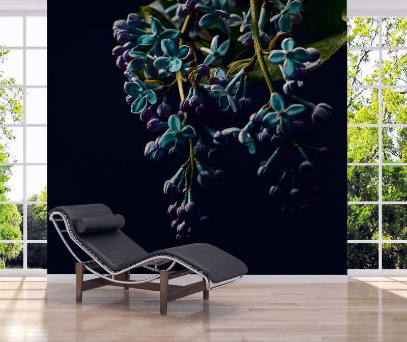 A.S. Création Vliestapete "Fototapete Flieder Dunkel Blau Türkis Blumenmotiv" matt strukturiert von A.S. Création