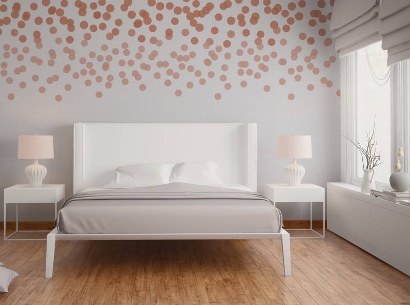 A.S. Création Vliestapete "Fototapete Punkte Kupfer Weiß modern Grafik" matt strukturiert von A.S. Création