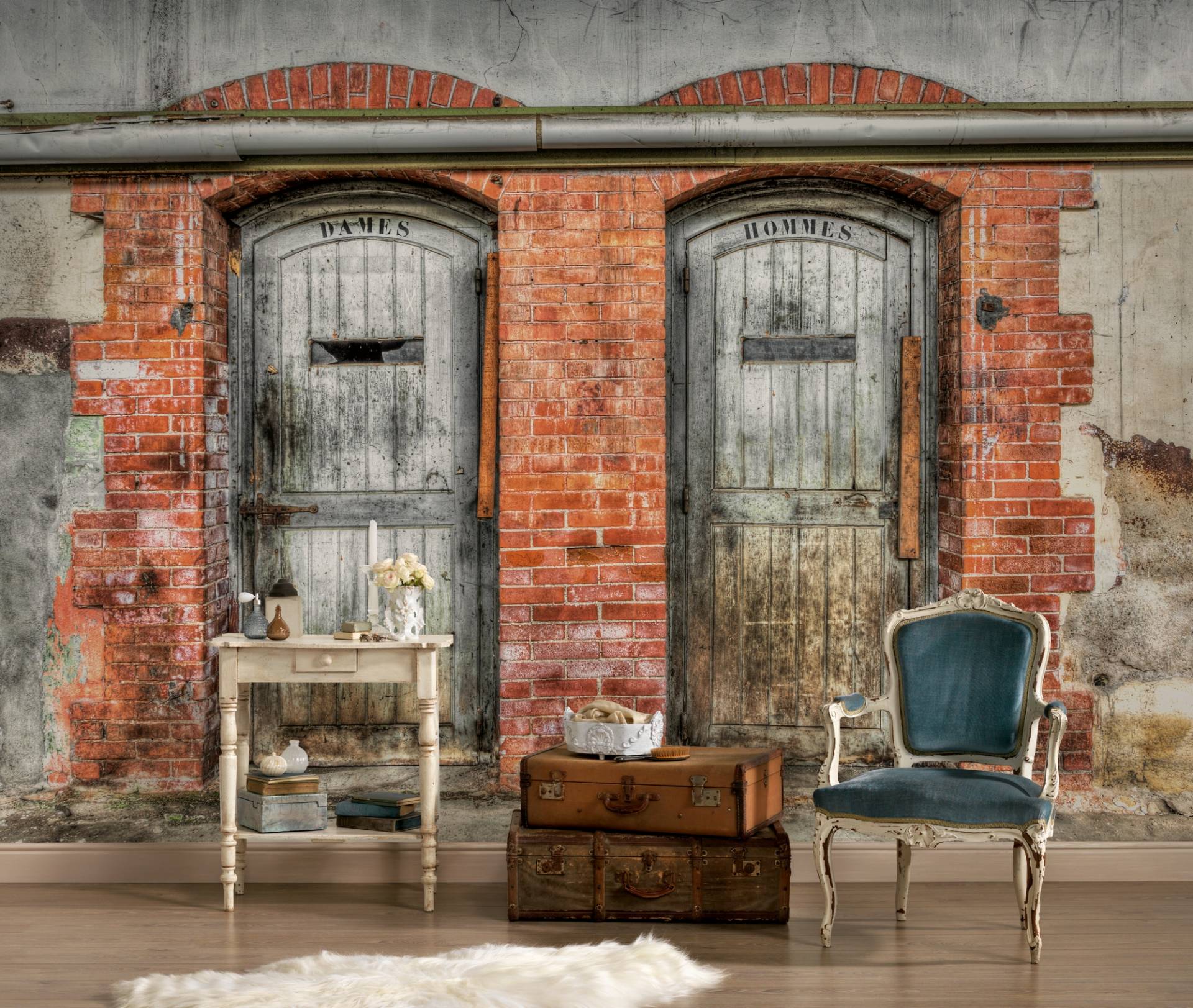 A.S. Création Vliestapete "Fototapete Vintage Türen aus Holz Charme" matt strukturiert von A.S. Création