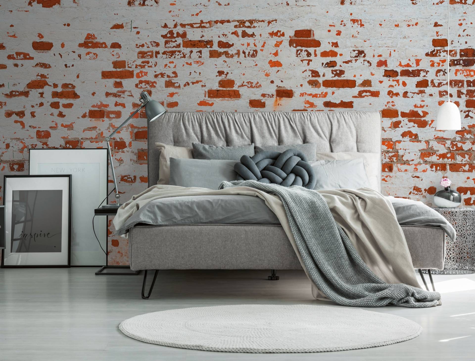 A.S. Création Vliestapete "Fototapete Ziegelmauer Weiß Rot Backsteinoptik" matt strukturiert von A.S. Création