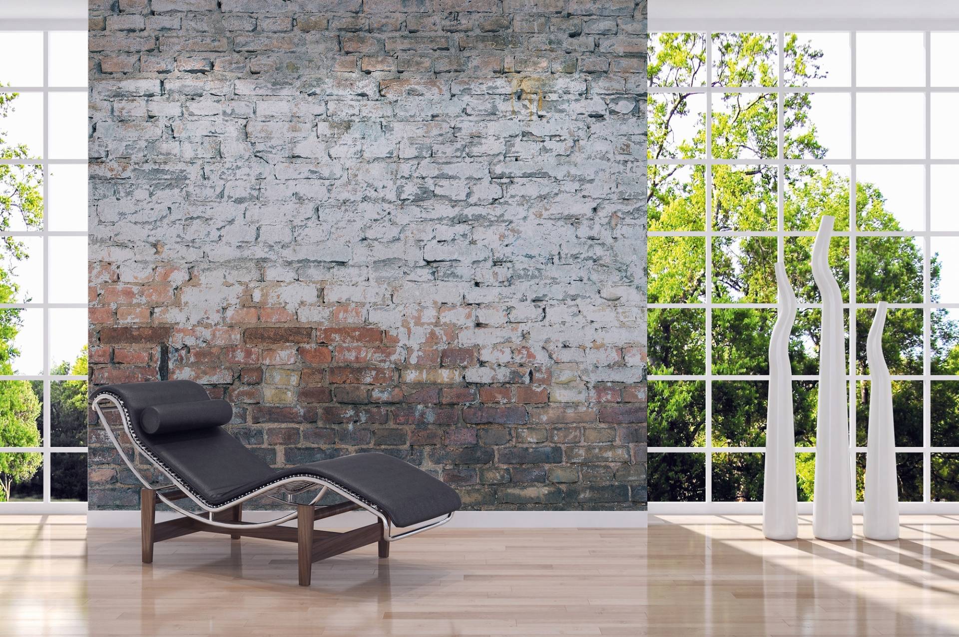 A.S. Création Vliestapete "Fototapete Ziegelwand Weiß Rotbraun Vintage" matt strukturiert von A.S. Création