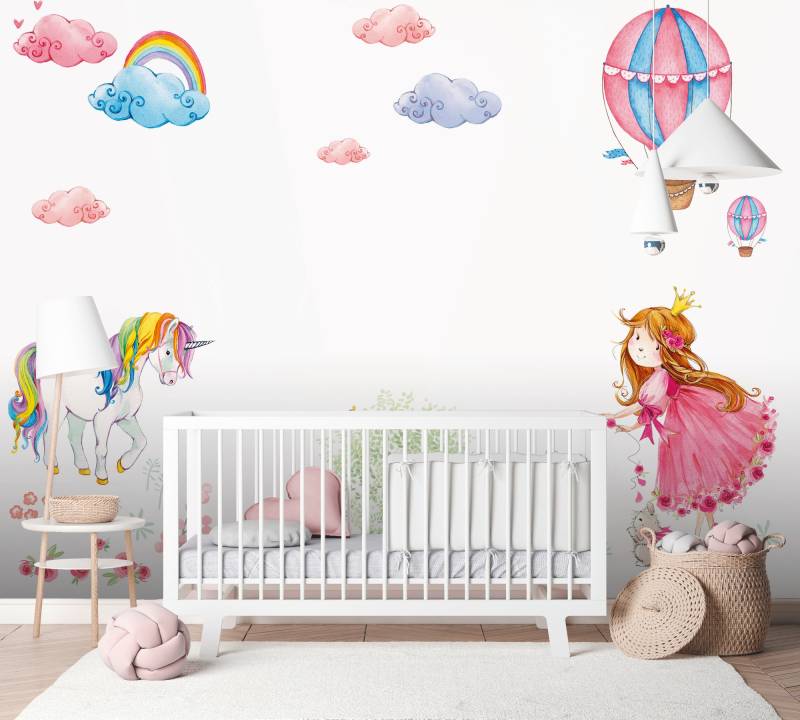 A.S. Création Vliestapete "Kinderzimmer Fototapete Einhorn Prinzessin Rosa" matt strukturiert von A.S. Création