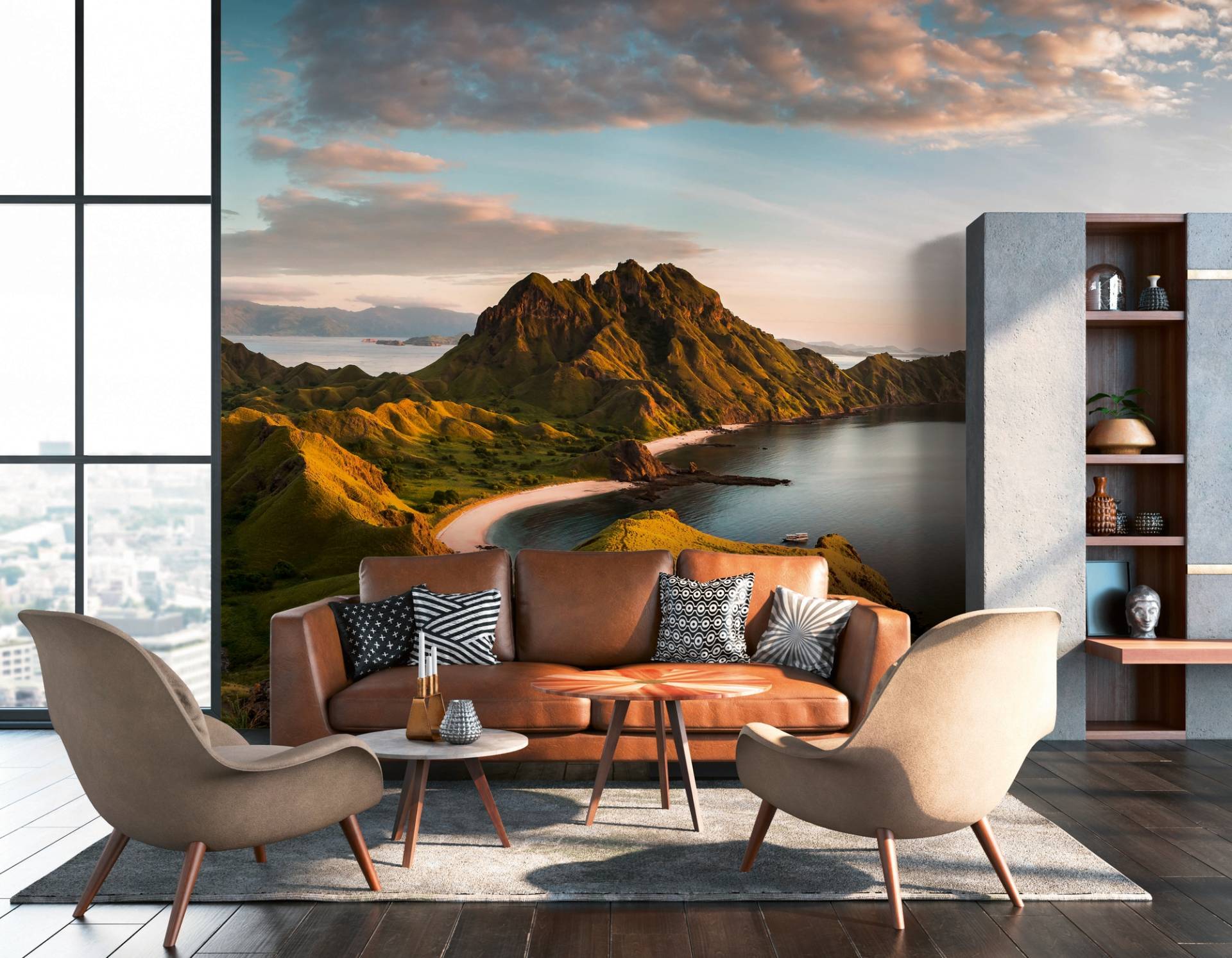 A.S. Création Vliestapete "Landschaftstapete Tropeninsel Grün Braun" matt strukturiert von A.S. Création