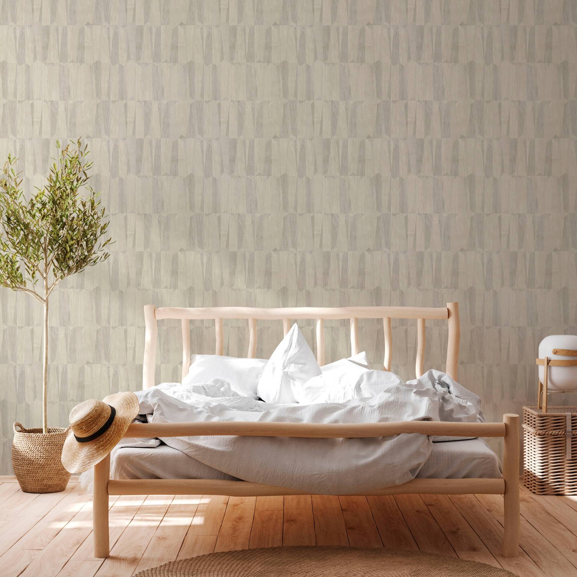 A.S. Création Vliestapete "Nara Grafisch" abstrakt  gemustert  leicht glänzend leicht strukturiert Holzoptik Ethno Tapeten Wohnzimmer Schlafzimmer Küche Flur Design Büro von A.S. Création