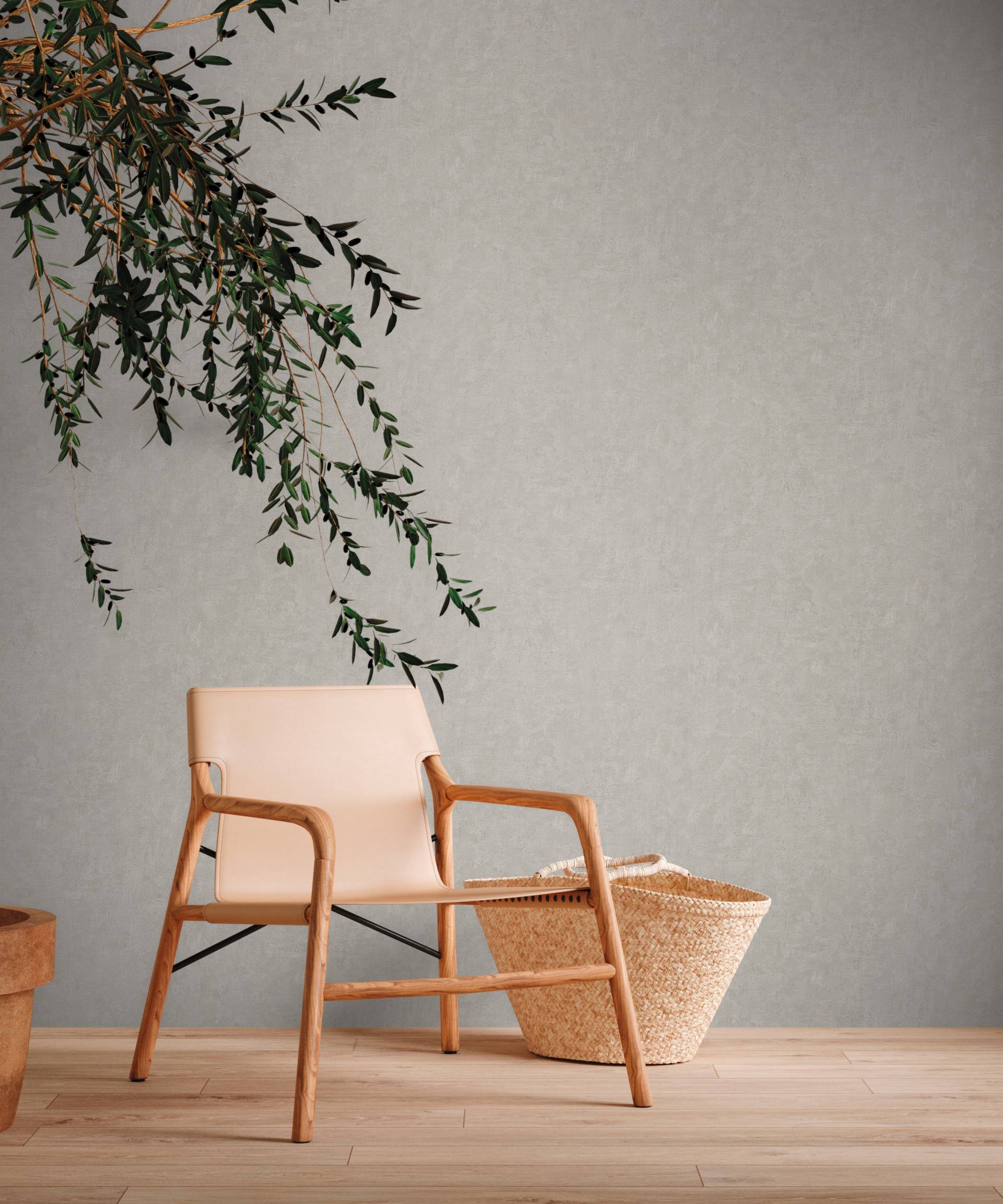 A.S. Création Vliestapete "Natural Living Putzoptik" gemustert  matt  neutral leicht strukturiert Strukturtapete PVC-Frei, skandinavisch, Flur von A.S. Création