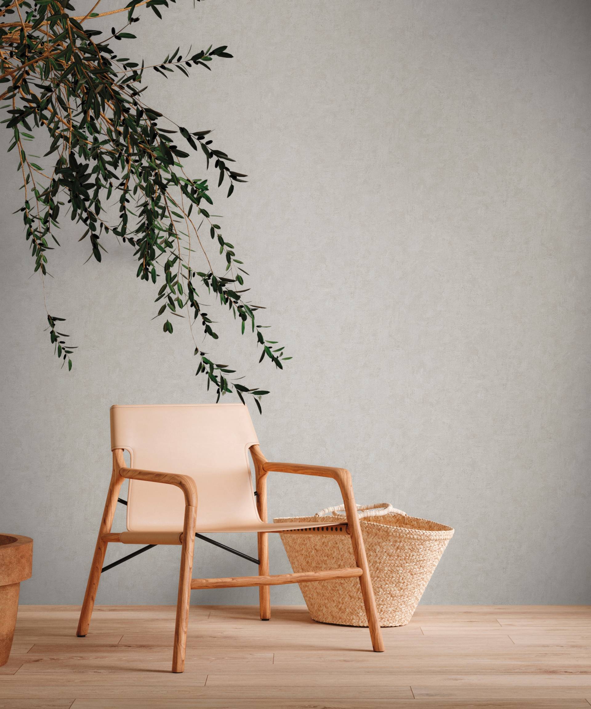 A.S. Création Vliestapete "Natural Living Putzoptik" gemustert  matt  neutral leicht strukturiert Strukturtapete PVC-Frei, skandinavisch, Flur von A.S. Création