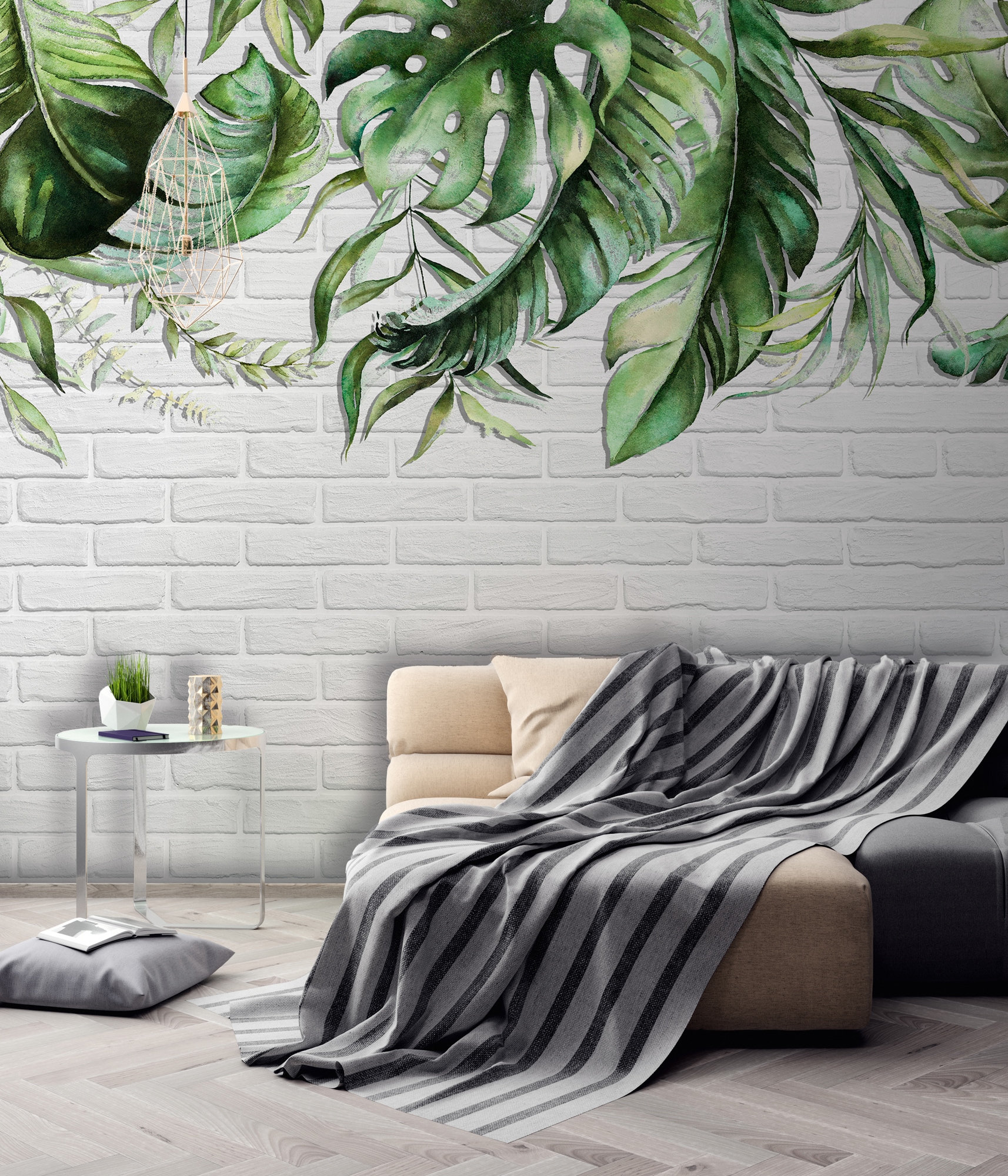 A.S. Création Vliestapete "Pflanzentapete Aquarell Grün Weiß Tropen" matt strukturiert von A.S. Création