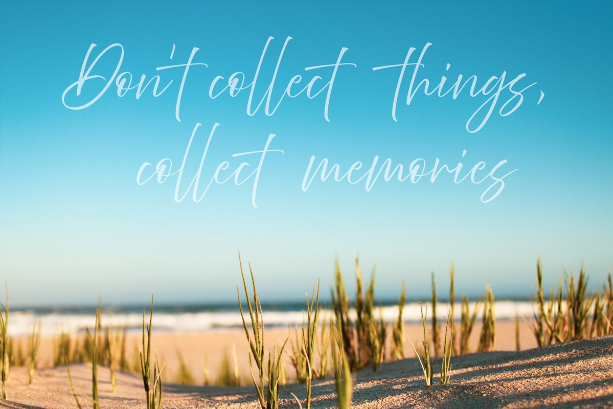 A.S. Création Vliestapete "Strand Spruch Blau Beige Fototapete Dünenblick" matt glatt von A.S. Création