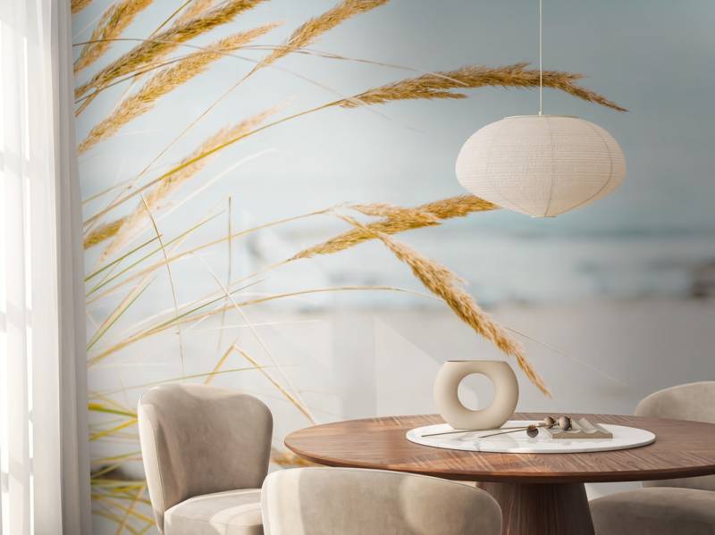 A.S. Création Vliestapete "Strandtapete Dünengras Fototapete Hellblau Beige" matt glatt von A.S. Création