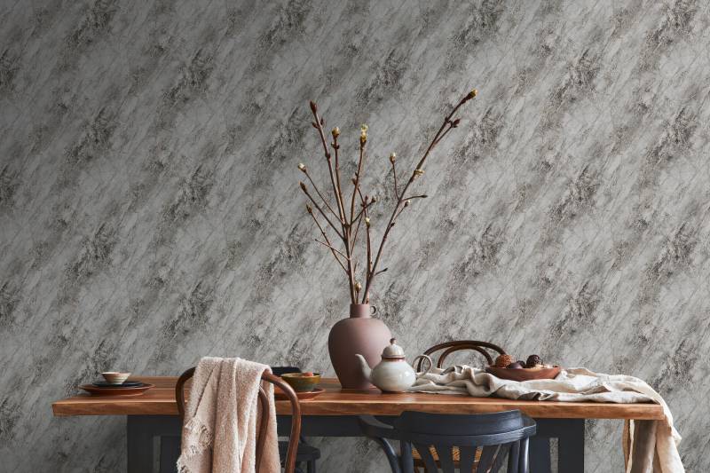 A.S. Création Vliestapete "THE BOS Marmor Marmortapete" gemustert  matt  neutral strukturiert Steinoptik Tapeten Wohnzimmer Schlafzimmer Küche modern Design Design von A.S. Création