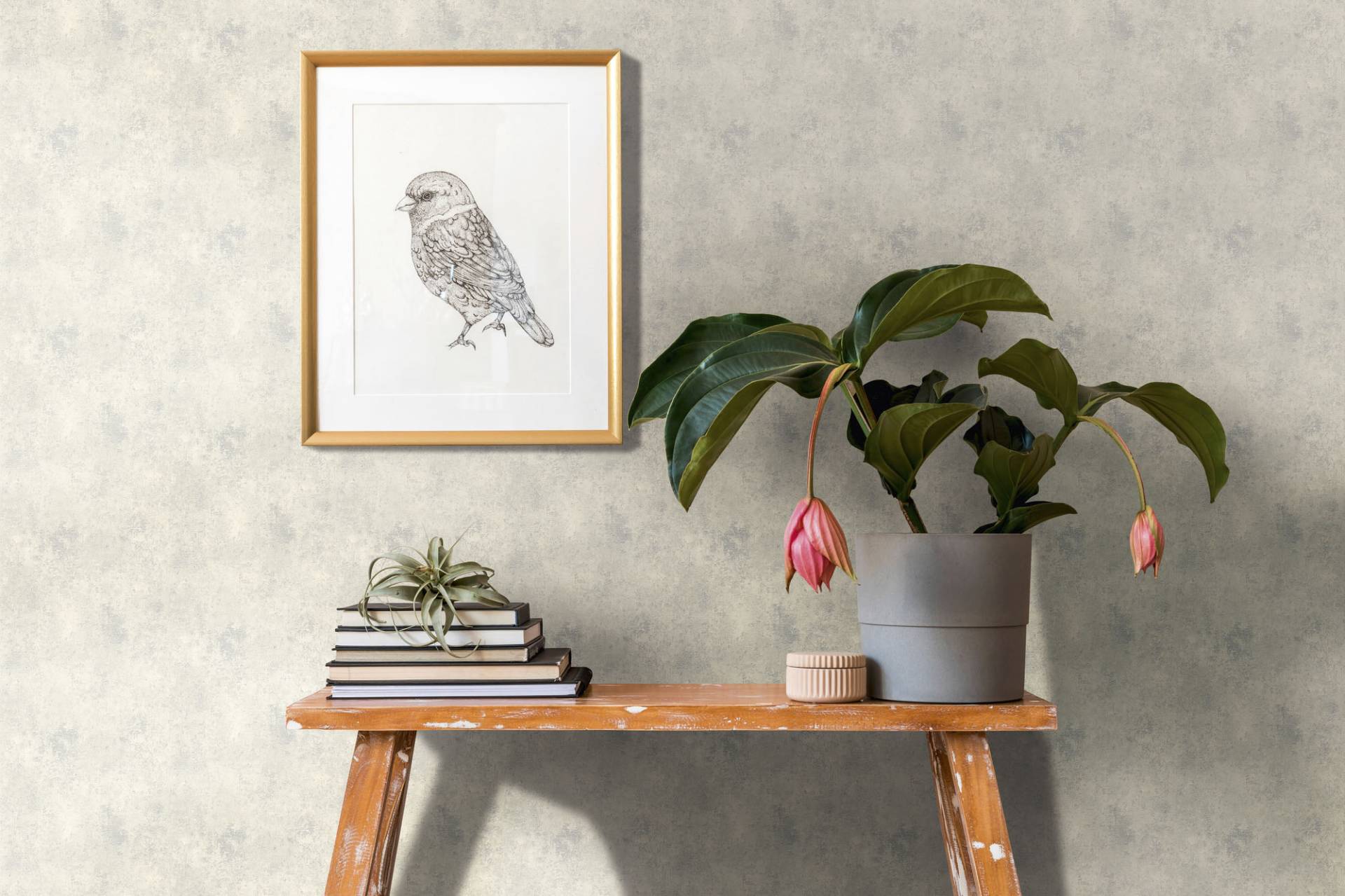 A.S. Création Vliestapete "THE BOS Putzoptik Metallic" leicht glänzend  matt leicht strukturiert Strukturtapete, Tapeten Wohnzimmer Schlafzimmer Küche modern Design von A.S. Création