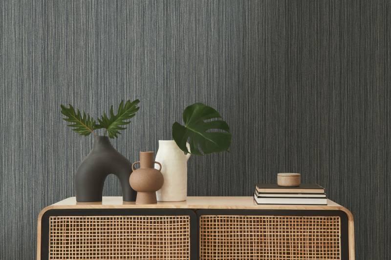 A.S. Création Vliestapete "THE BOS Streifen" abstrakt  gemustert  leicht glänzend leicht strukturiert Uni Glanzeffekt Tapeten Wohnzimmer Schlafzimmer Küche modern Flur Büro von A.S. Création