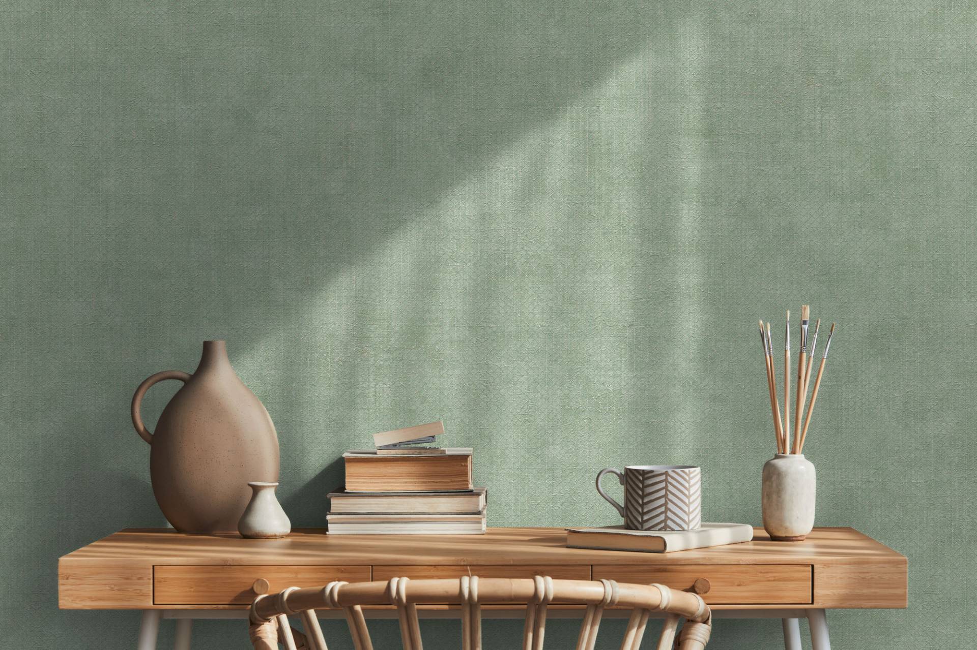 A.S. Création Vliestapete "THE BOS Uni Metalliceffekt" abstrakt  gemustert  leicht glänzend strukturiert Grafisch Tapeten Wohnzimmer Schlafzimmer Küche modern Flur Design Büro von A.S. Création