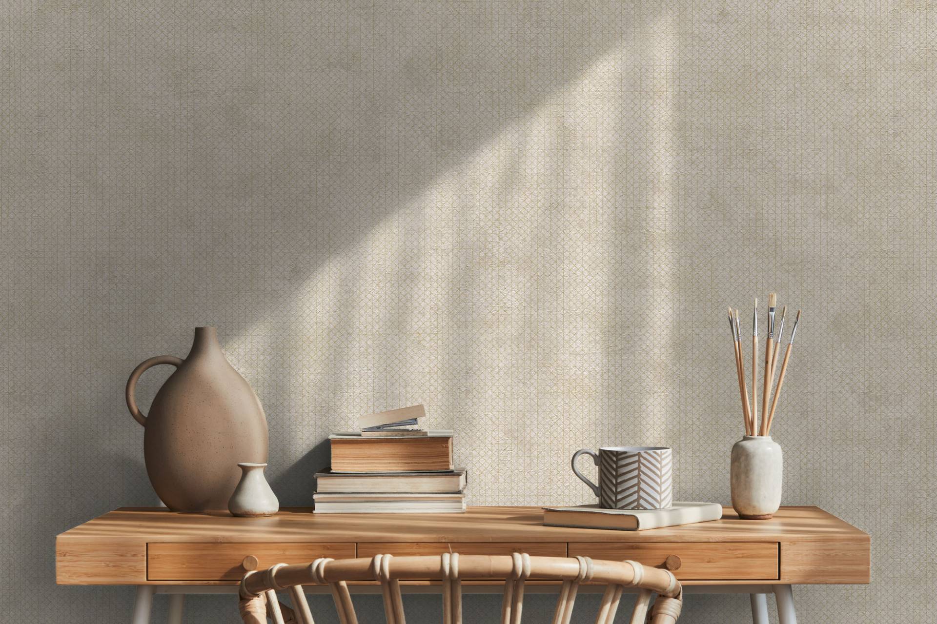 A.S. Création Vliestapete "THE BOS Uni Metalliceffekt" abstrakt  gemustert  leicht glänzend strukturiert Grafisch Tapeten Wohnzimmer Schlafzimmer Küche modern Flur Design Büro von A.S. Création