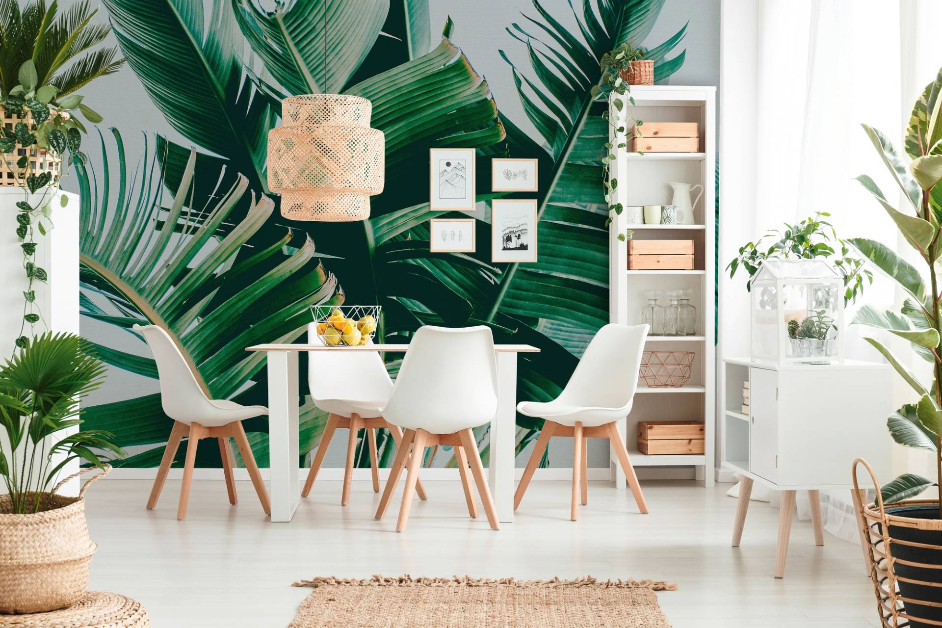 A.S. Création Vliestapete "Tropenfototapete Bananenblätter Grün Weiß" matt strukturiert von A.S. Création