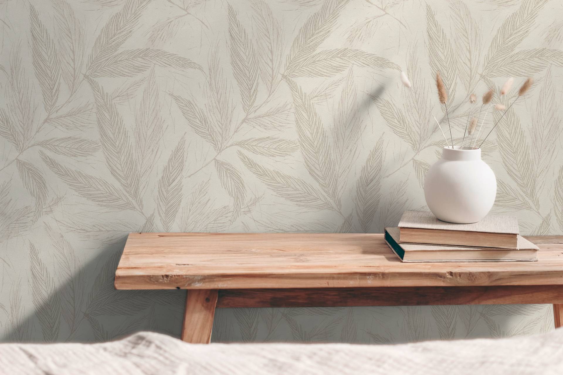 A.S. Création Vliestapete "mit Blätter-Design natürliche Eleganz" matt strukturiert von A.S. Création