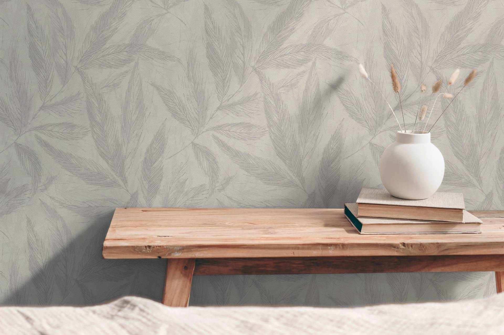 A.S. Création Vliestapete "mit Blätter-Design natürliche Eleganz" matt strukturiert von A.S. Création