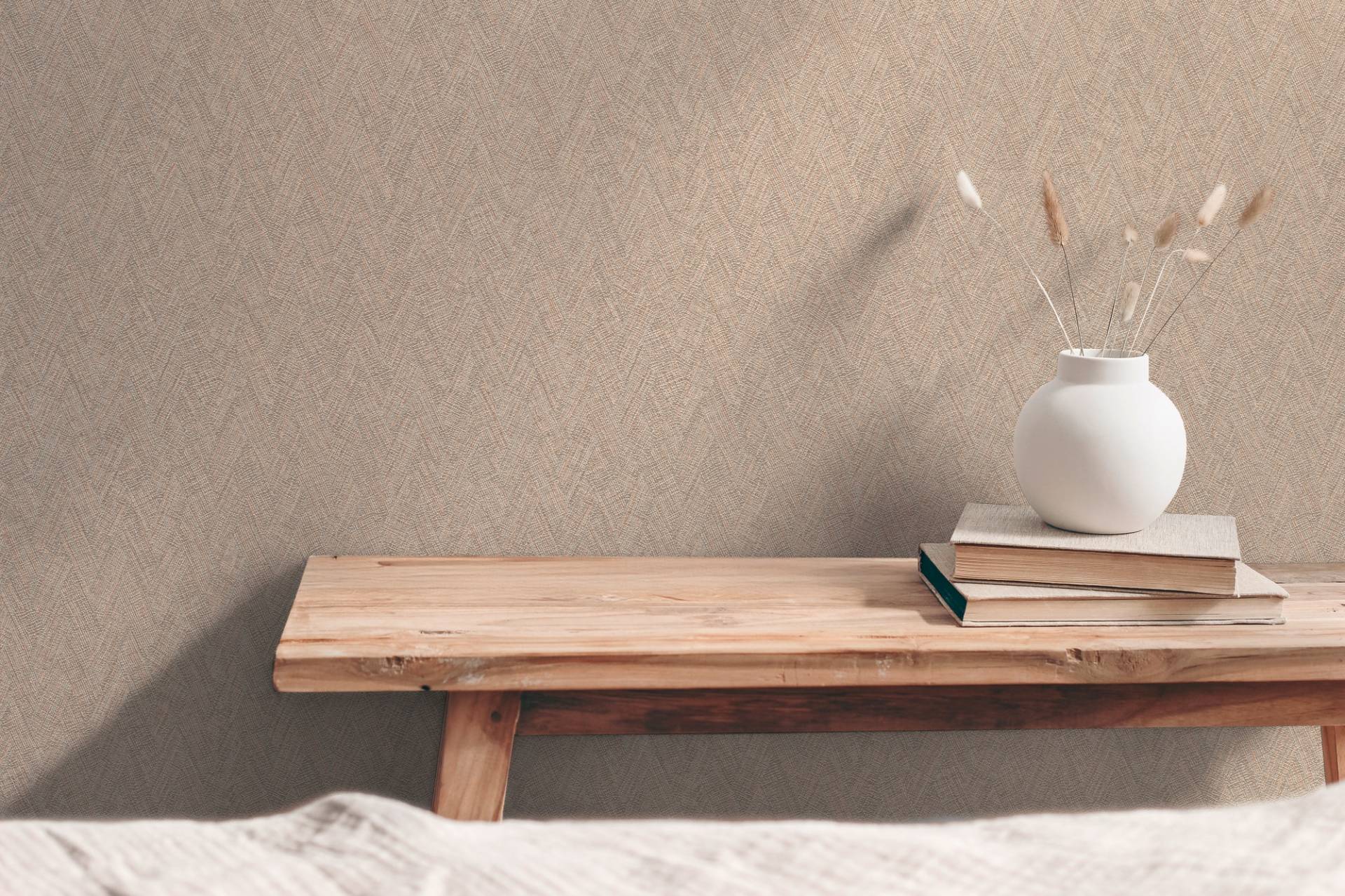 A.S. Création Vliestapete "mit grafischem Muster im Fischgratstil" matt strukturiert Strukturierte Vliestapete mit modernem Fischgrat-Design von A.S. Création