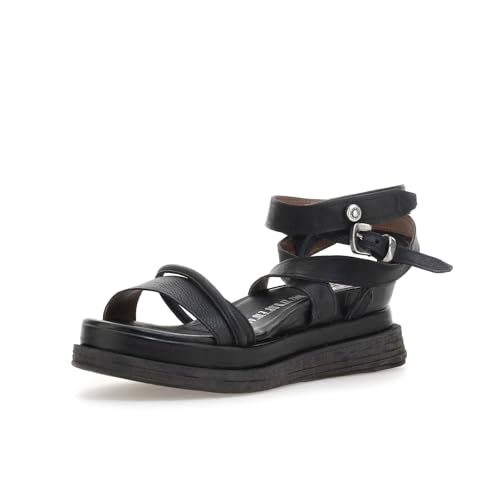 A.S.98 LEXI Niedrige Ledersandale Damen NERO 39 von A.S.98