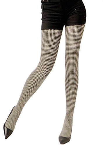 A.S.A.R. Blickdichte Damen Strumpfhose warme Winter Pantyhose Stockings mit brandaktuellen Weiß Schwarz Muster 120 DEN von A.S.A.R.