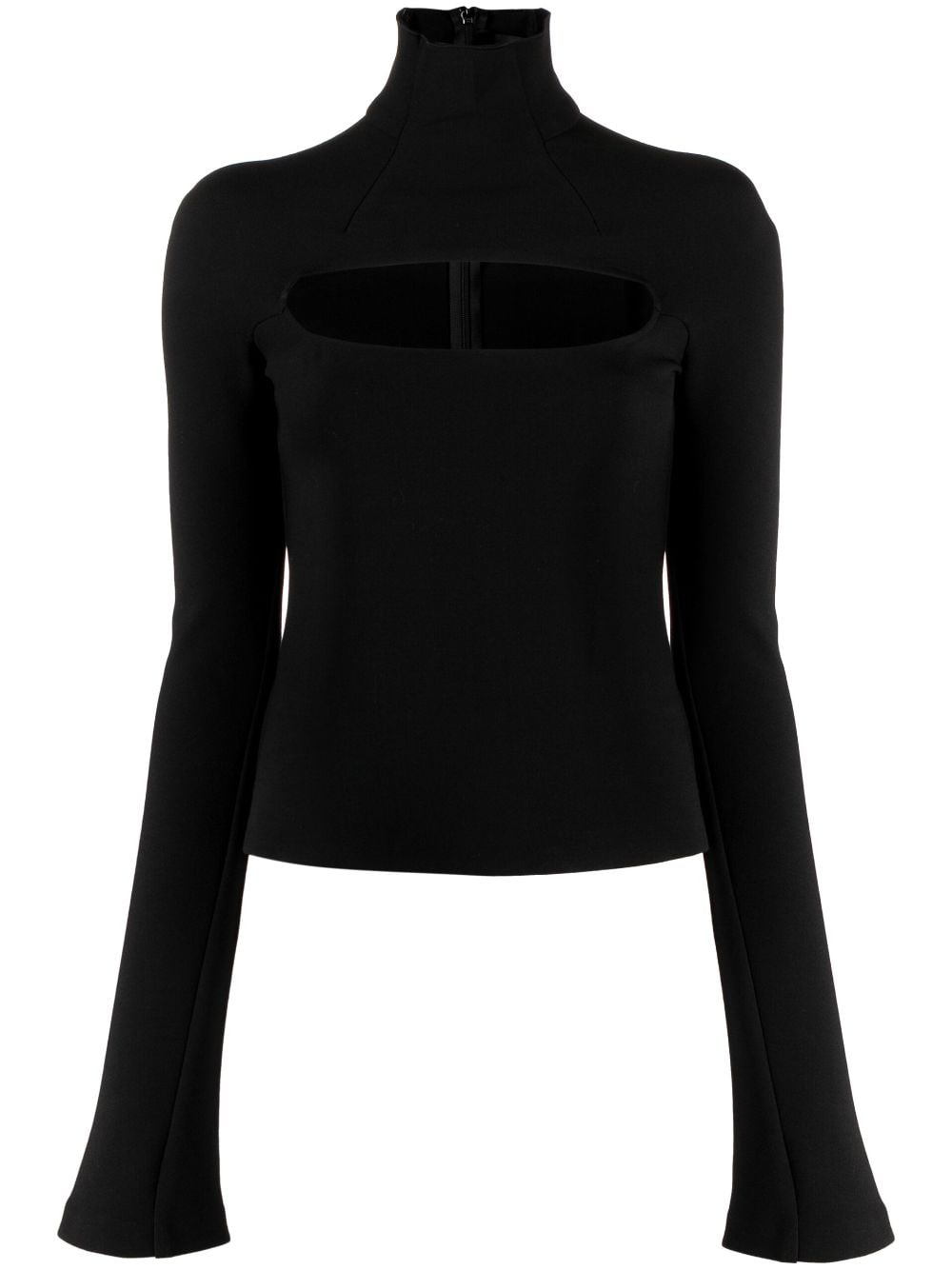 A.W.A.K.E. Mode Rollkragenpullover mit Cut-Outs - Schwarz von A.W.A.K.E. Mode