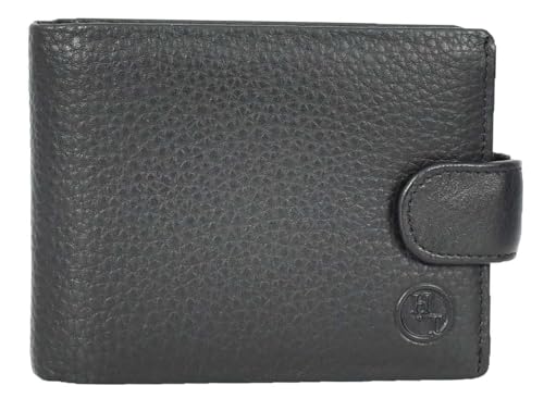 A1 FASHION GOODS A639 Herren-Geldbörse aus hochwertigem Leder, mehrere Fächer, für Münzen, Geldscheine, Kartenhalter, Schwarz von A1 FASHION GOODS