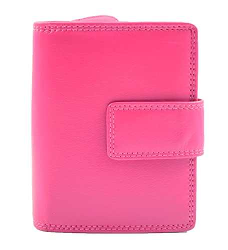 A1 FASHION GOODS Anya Damen-Geldbörse, weiches Leder, mittelgroß, für Karten, Ausweise, Geldscheine, Münzen, RFID-sicher, ASST in 8 Farben, fuchsia, Medium: L: 9.5 cm, H: 11.5 cm, W: 2.5 cm, Modern von A1 FASHION GOODS