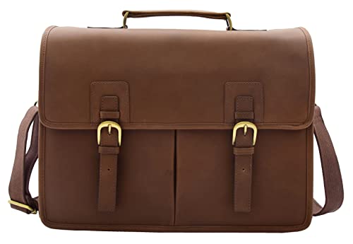 A1 FASHION GOODS Brown Mud Hunter Aktentasche aus Leder, erweiterbar, Bürotasche, Kuriertasche, Laptoptasche, Thomas, braun, L, Aktentasche von A1 FASHION GOODS