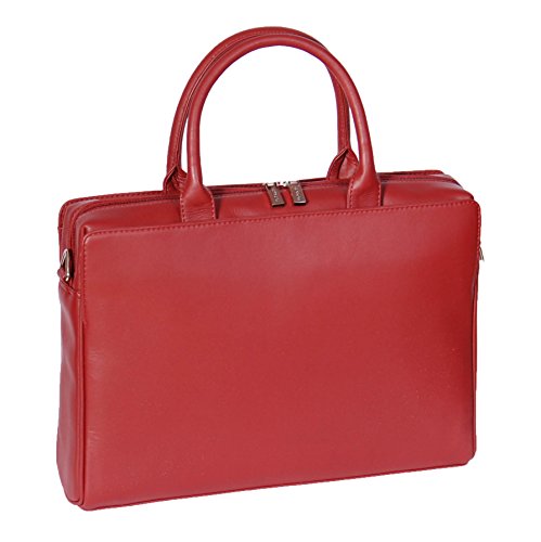 A1 FASHION GOODS Damen Echtes Leder Aktenkoffer A62 Damen Rot Portfolio Schulter Organizer Tasche von A1 FASHION GOODS