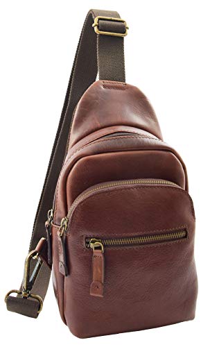 A1 FASHION GOODS Echtes Braun Leder Brust Tasche Frontpack Beiläufig Kreuz Körper Veranstalter Wing von A1 FASHION GOODS