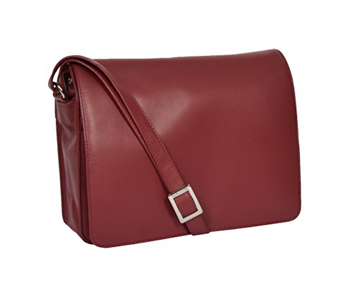 A1 FASHION GOODS Frauen Rot Leder-Umhängetasche Damen Mittlere Größe Klassische Zufällige Klappe Uber Umhängetasche - A54 von A1 FASHION GOODS