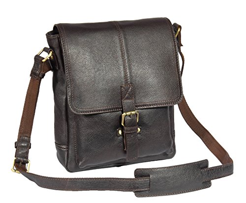 A1 FASHION GOODS Herren Echtes Leder Kreuz Körper Messenger Tasche A224 Braun Ipad Tasche Satchel von A1 FASHION GOODS