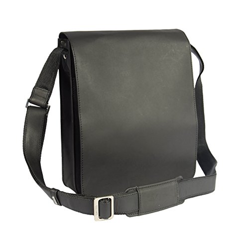 A1 FASHION GOODS Herren Ledertasche Kurier Schulter Kreuz Körper ipad Aufzeichnung Nachrichten Junge Mann Tasche A41 Schwarz von A1 FASHION GOODS