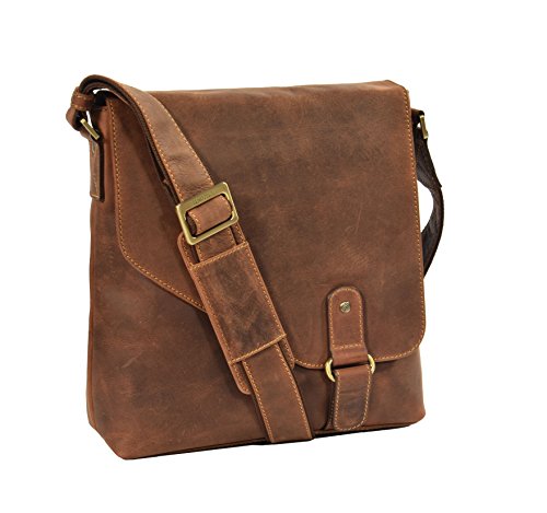 A1 FASHION GOODS Herren neue Echtledertaschen -Schulter-Kurier ipad Vintage-Leder-Tasche A71 Hellbraun von A1 FASHION GOODS