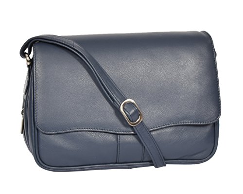 A1 FASHION GOODS Marine Leder Umhängetasche Damen Klassisch Klappe über Messenger Beiläufig Handtasche - Ada von A1 FASHION GOODS