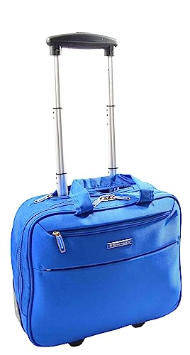 A1 FASHION GOODS Pilotenkoffer Rolltasche Aktentasche Business Reise Handgepäck Kabinengröße Laptoptasche A681, blau, M, Rolltasche von A1 FASHION GOODS