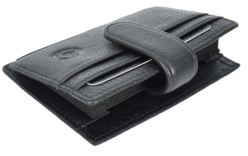 A1 FASHION GOODS Premium Leder Kreditkartenetui Akkordeon Stil Multi-Kartenfächer Wallet Organizer A164 Schwarz von A1 FASHION GOODS