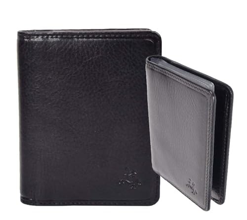 A1 FASHION GOODS RFID geschützte Bi-fold Wallet Small Credit Card Holder Genf, Schwarz , S, Klassisch von A1 FASHION GOODS