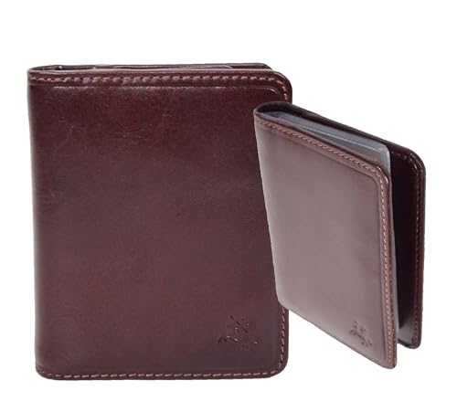 A1 FASHION GOODS RFID geschützte Bi-fold Wallet Small Credit Card Holder Genf, braun, S, Klassisch von A1 FASHION GOODS