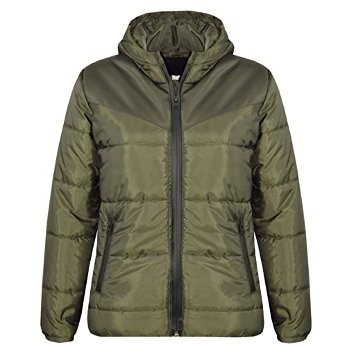 A2Z 4 Kids® Gepolstert Jacke Kinder Stilvoll Puffer Bubble Mit Kapuzen Reißverschluss - Jacket Puffer 430 Olive 11-12. von A2Z 4 Kids