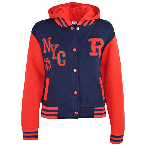 A2Z 4 Kids B.B Mit Kapuze R Mode NYC/Fox Jacke Varsity Baseball Stil Mantel - B.B NYC Navy & Red 13 von A2Z 4 Kids